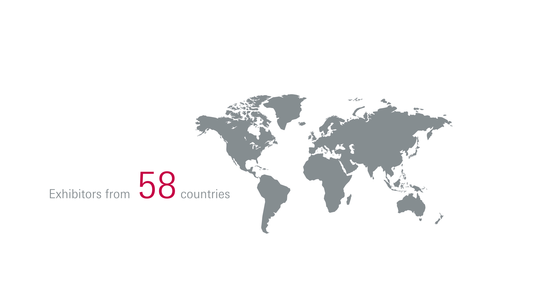 Exhibitors from 58 countries