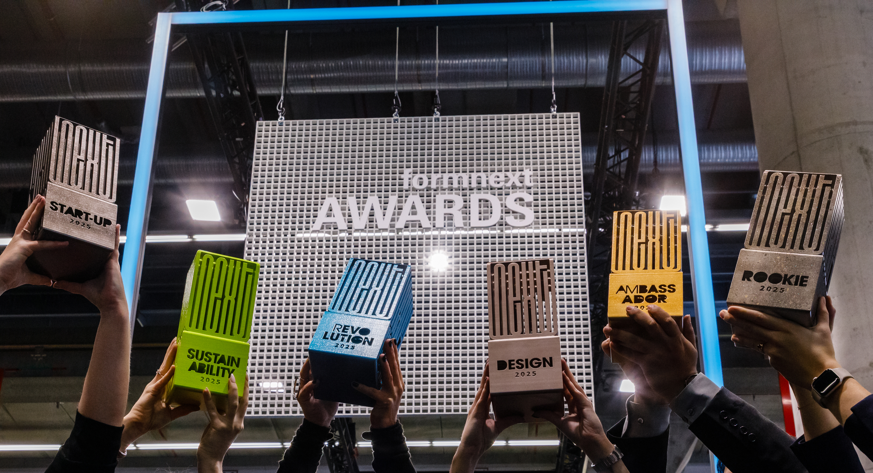 Award trophies at Formnext 2025. Copyright Formnext Mesago Messe Frankfurt_Marc Jacquemin
