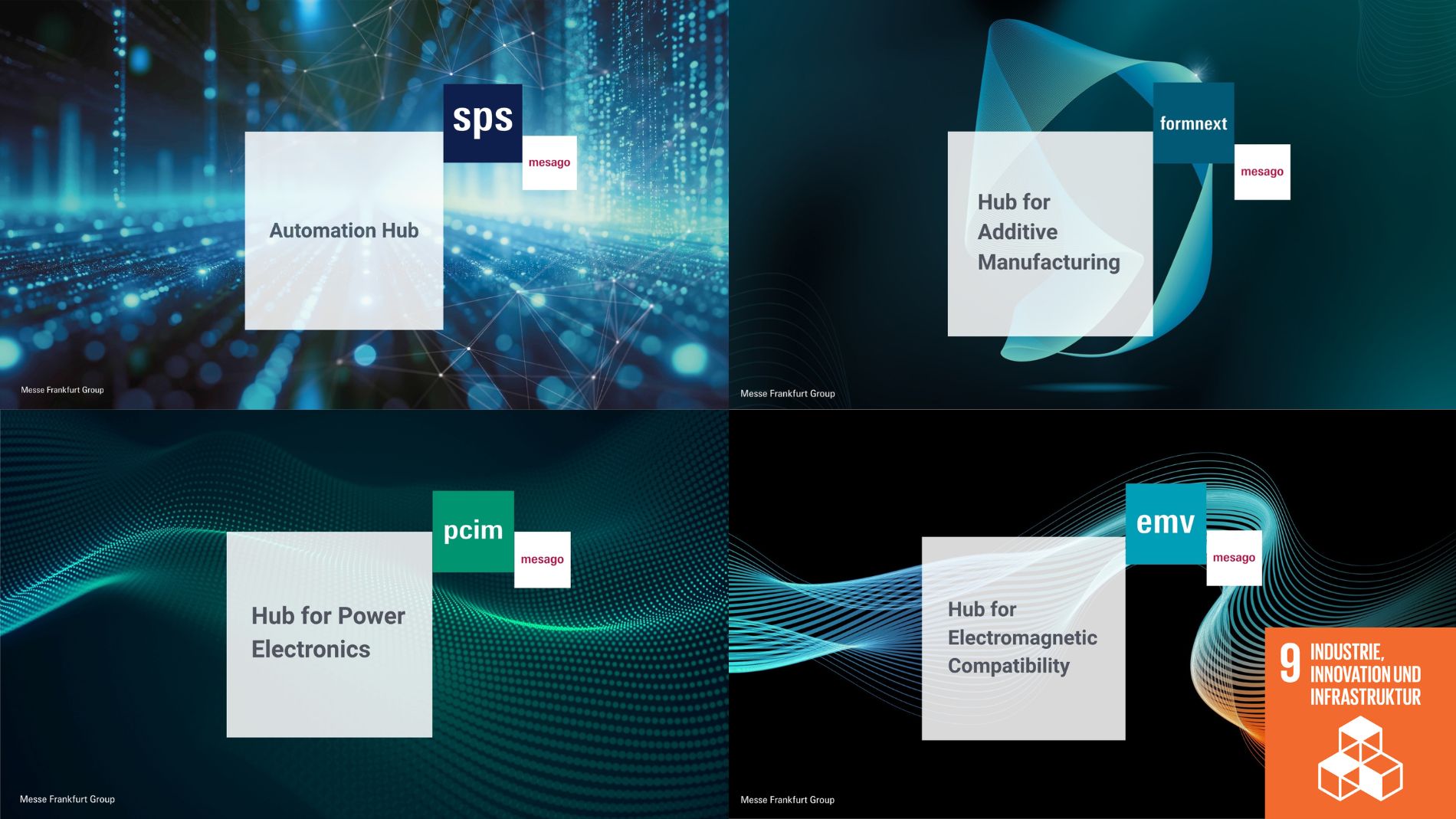 Key-Visuals der 4 Technology Hubs