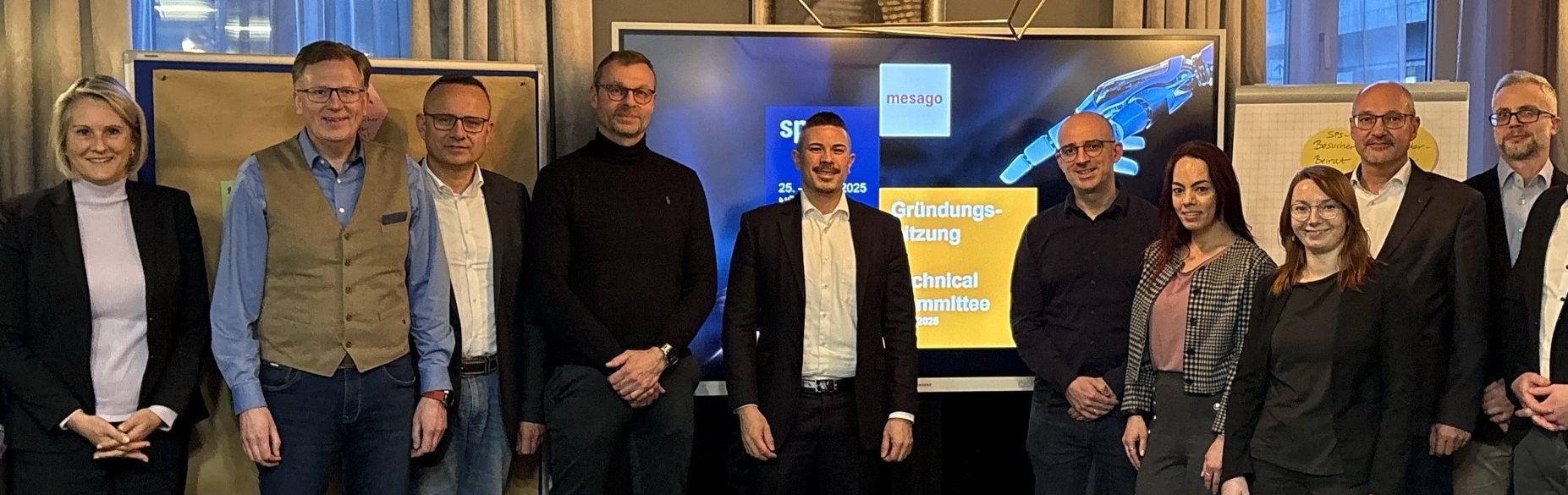 Founding meeting of the SPS User and Visitor Committee (from left to right): Sylke Schulz-Metzner (SPS/Mesago Messe Frankfurt GmbH), Rötger Sander (BIESSE DEUTSCHLAND GmbH), Luigi Coppola (Ferrero OHG mbH), Ansgar Bergmann (KION Group / Still GmbH), Dr. Reinhard Heister (VDMA/SPS User and Visitor Committee), Bernd Ullrich (Goodyear Tires Germany GmbH), Antje Mörbe (Mesago Messe Frankfurt GmbH), Nora Nuissl (Mesago Messe Frankfurt GmbH), Ingo Sawilla (TRUMPF Werkzeugmaschinen SE + Co. KG), Nikolaus Blümlein (Schwarz Digital GmbH & Co. KG) Image: Mesago Messe Frankfurt